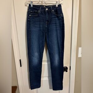 7 For All Mankind Dark Blue Skinny Jeans Size 26